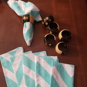 12 piece napkin and napking ring set